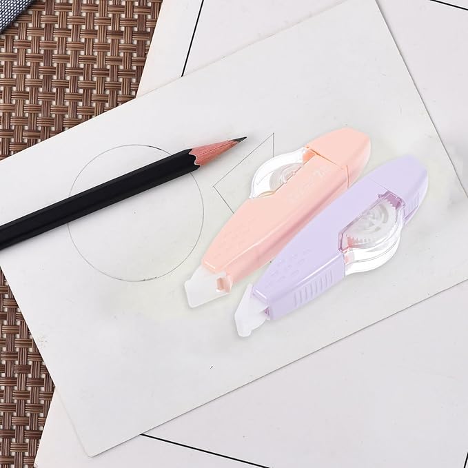 Hemoton 4pcs Refillable Correction Tape Pen-shaped, Portable Small White Adhesive Tape for Writing, Household and Office Use Stationery Supplies Random Color