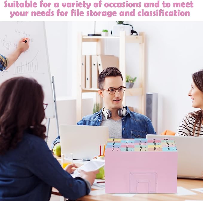 1 Set A-Z Alphabetic and Number Top Label Files, Legal Size, 25 Sheets File Dividers 1/5 Cut Label File Cabinet Dividers Desk Organizer for Office, Home and School (Candy Color)