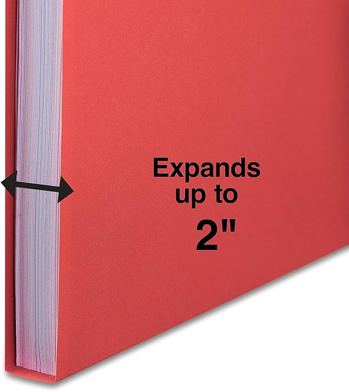 Staples Reinforced Tab Fastener Folder, Letter Size, Red Pressboard, Durable Construction, 50/Box