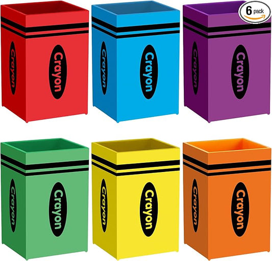 6 Pcs Crayon Classroom Decor Classroom Magnetic Storage Boxes Magnetic Storage Containers Plastics Pen Holder for Refrigerator Whiteboard Home Office School Organizer Supply