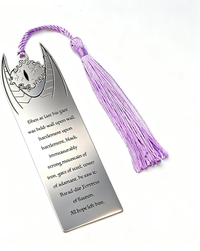 Lord of Rings Themed Metal Bookmark with Tassel for Men & Women,Stainless Steel Book Marker Gift for Fantasy Book Lovers-Eye of Sauron