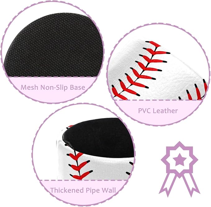 Baseball Pen Holder Pencil Organizer Cute Pencil Cup Desk Decor Makeup Brush Holder PU Multifunctional Office Supplies for Home Classroom School
