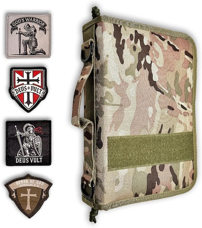 Tactical Bible Case For Men, Bible Cover For Men, Gift For Women, Bible Book Cover, Bible Cover Case With Patches, Great Christian Gift for Friends and Family