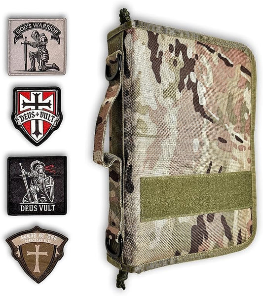 Tactical Bible Case For Men, Bible Cover For Men, Gift For Women, Bible Book Cover, Bible Cover Case With Patches, Great Christian Gift for Friends and Family