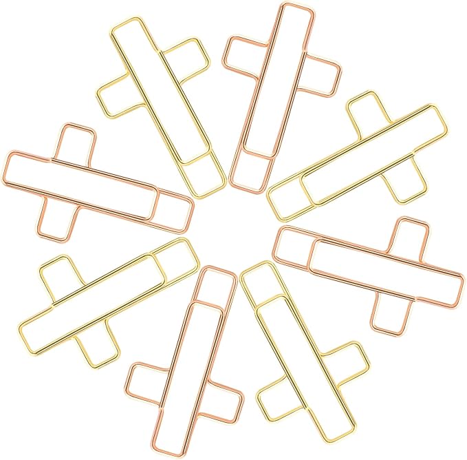 MIDELONG Cross Paper Clips - Gold & Rose Gold, Bible & Journaling Clips, 20 Pcs