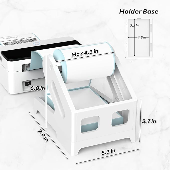 PONNOR Label Holder, Thermal Shipping Label Holder for Rolls and Fan-Fold Labels, Desktop Label Printer Accessory for Office, Home