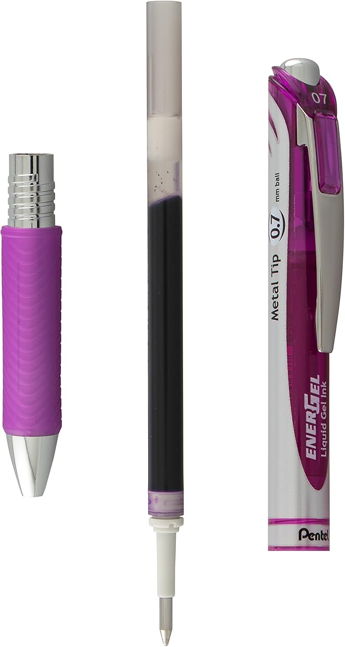 Pentel EnerGel RTX Retractable Liquid Gel Pen Canister, Violet Ink, (BL77PC36V) (Pack of 1, 36 Count Total)