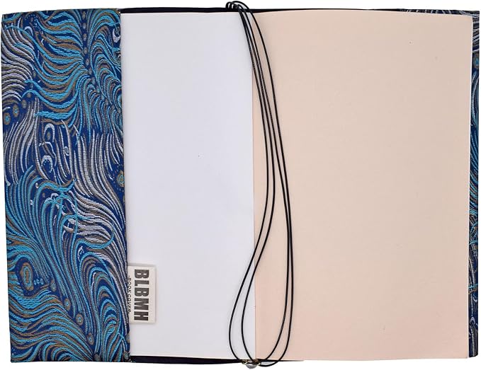 BLBMH 10x7 Book Cover | Handmade Non-Stretch Fabric Bible Cover with Bookmark | Washable Large Hardcover Paperback Protector | Privacy Reading Gift for Women - Feather