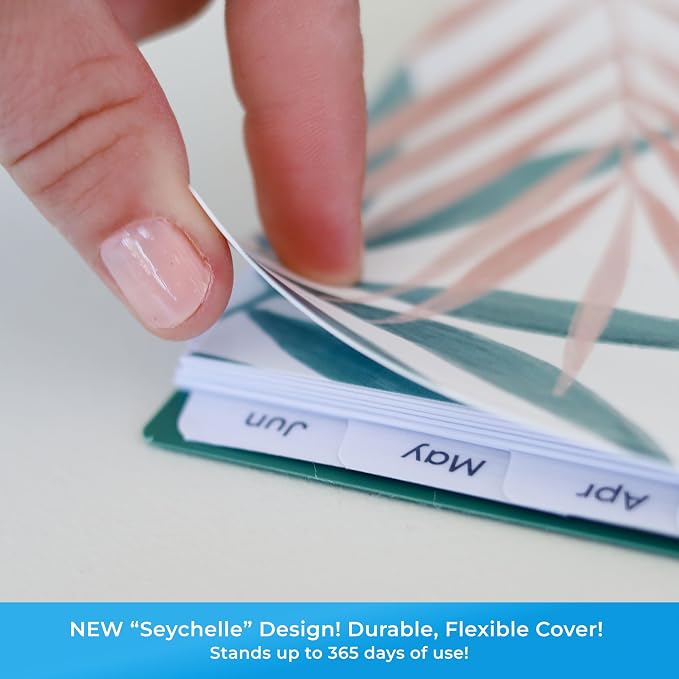 Blue Sky Weekly and Monthly Academic Year Planner Calendar, July - June, Flexible Cover, Wirebound, Laminated Tabs, Seychelle (Seychelle- 2025/2026, 8" x 10.875")