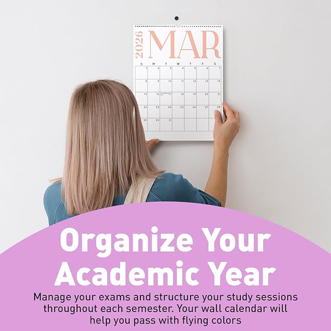 S&O Modern Vertical Wall Calendar from January 2026-June 2027 - Tear-Off Monthly Calendar - 18 Month Academic Wall Planner - Hanging Organizer to Track Anniversaries & Appointments - 13.5"x10.5”in