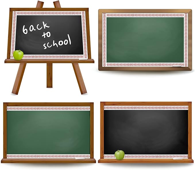 Whaline 32.8ft Baseball Bulletin Board Borders Sport Theme Die-Cut Bulletin Board Baseball Patterned Rolled Trim Border for Sport Party Back to School Classroom Office Chalkboard Decoration