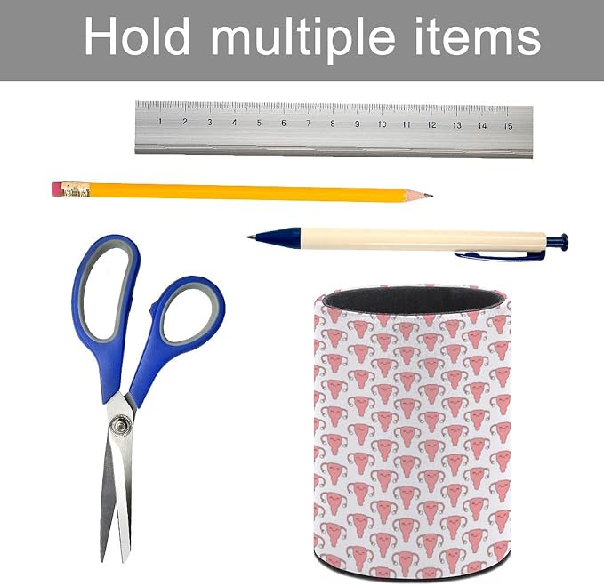 Uterus Pink Desk Pen Holder Desktop Pencil Cup Storage Supplies Organizers for Office Home Decor