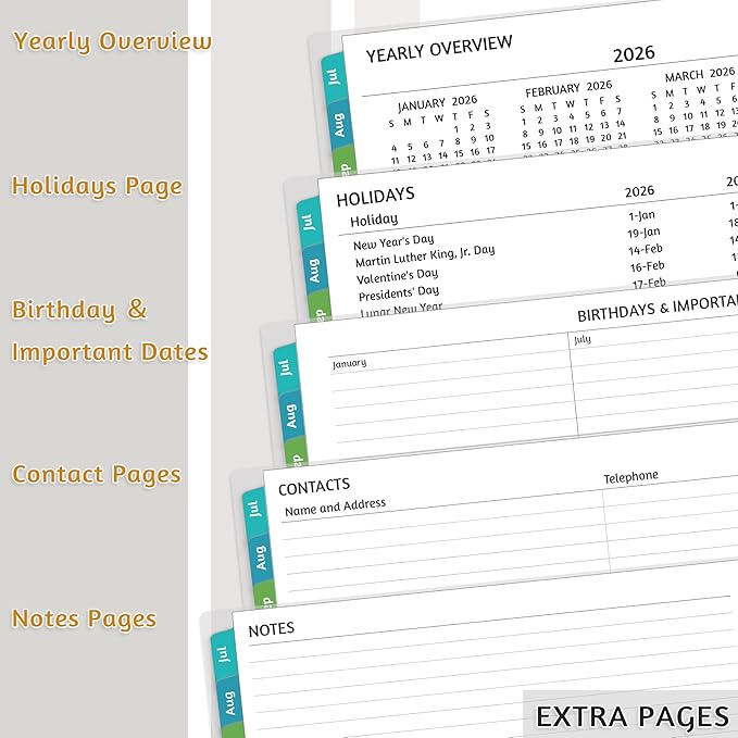 Appointment Book 2026-2027 - Appointment Planner with Weekly ＆ Monthly Spread, Jul 2026 - Jun 2027, 8.5’’ x 10.5’’, Large, 15 Minute Increments, 2026-2027 Daily Planner with Pockets, Tabs, thick paper
