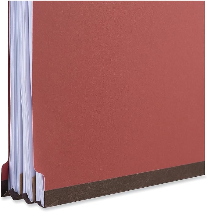 Universal 10260 Pressboard Classification Folder, Legal, Four-Section, Red, 10/Box