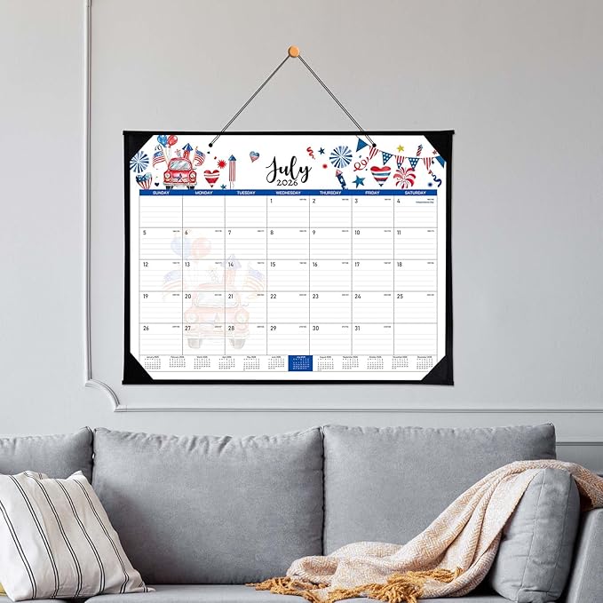 Desk Calendar 2026-2027 - 18 Months Desk Calendar 2026-2027 Large 22'' x 17'', from July 2026 to December 2027, Calendars with Protect Corner, Julian Dates