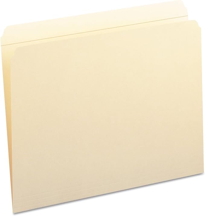 Smead File Folder, Reinforced Straight-Cut Tab (Not Undercut), Letter Size, Manila, 100 per Box (10310)