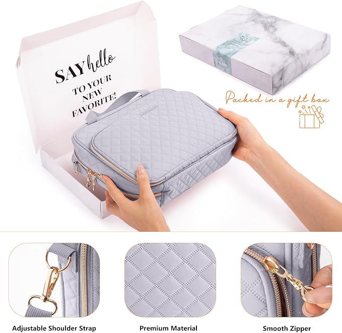 IMAGINING Large Bible Case with Quilted Cover – Bible Carrying Bag for Women with Shoulder Strap, Pockets & Gift Box | Bible Gift for Girls, Women, Bible Study