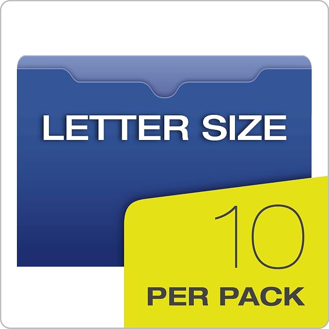 Pendaflex Translucent Poly File Jackets, Letter Size, Assorted Colors (50990), 10 per Pack