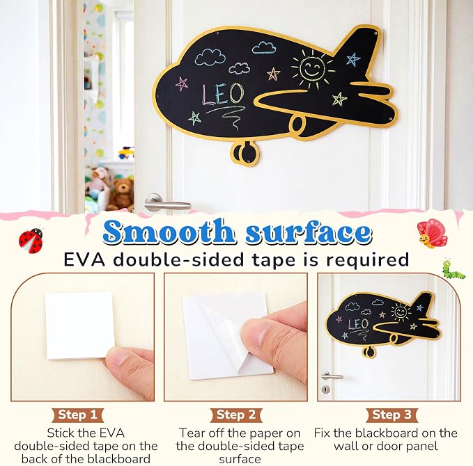 MotiMind 3 Pcs Giant Outdoor Chalkboard for Kids Suitable Indoor and Outdoor Use, Weatherproof Large Black Chalkboard Panels for Wall Back to School Decorations (Vehicle Shapes)