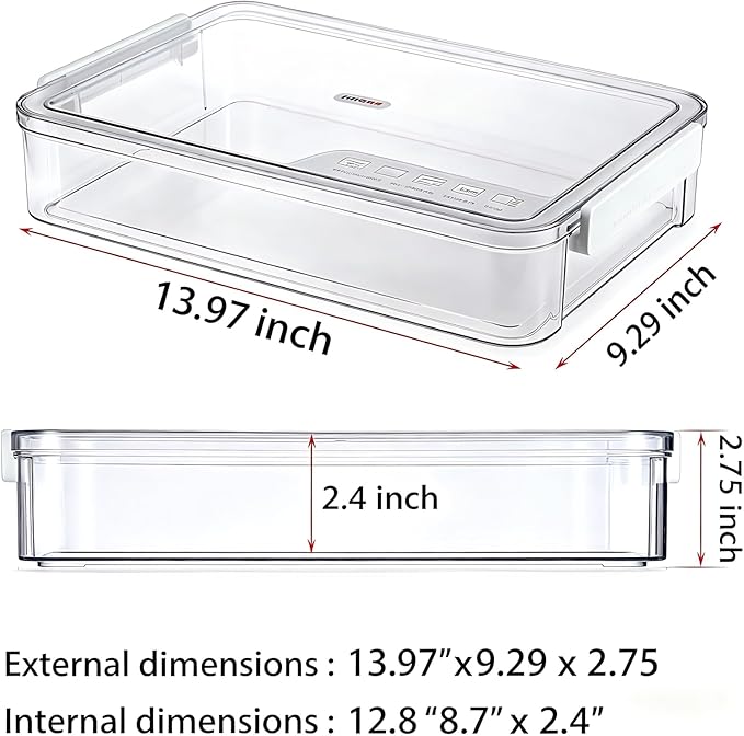 2 Pcs Plastic Storage Bins - Scrapbook Paper Organizer & Craft Storage Organizer, Plastic File Box for A4 Paper, Files, Stationery - Stackable Storage Boxes for Home/Office/School
