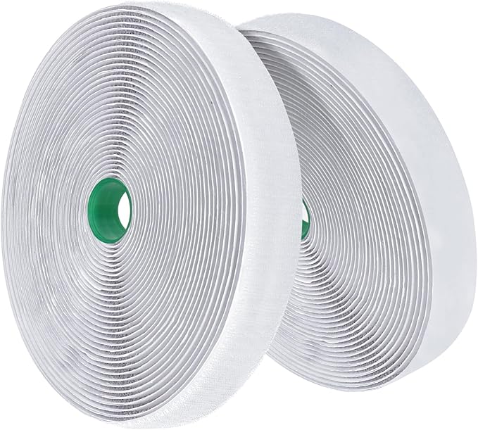 Strips with Adhesive Heavy Duty, 39.5Ft x1.2inch Tape, Nylon Sticky Back Fastener Roll,DIY Industrial Strength Self Adhesive Strips for Office,Classroom,Car, Couch Cushions-White