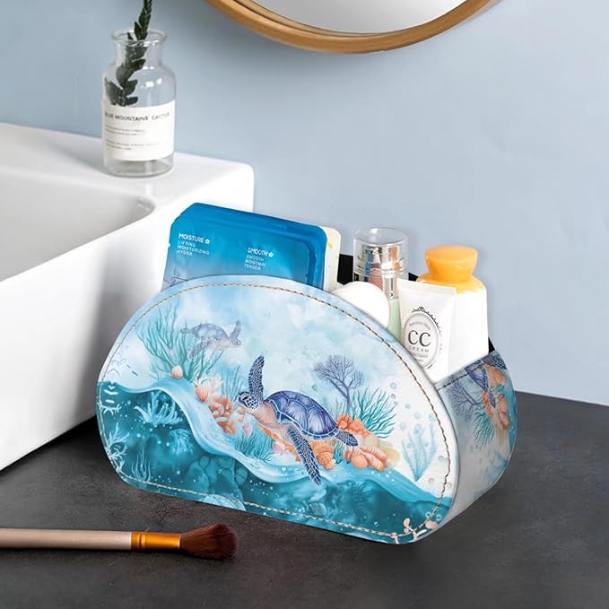 Forchrinse Underwater Sea Turtle Remote Control Holder for Home Office Desk Organizer Home Remote Box Storage,Keep Neat
