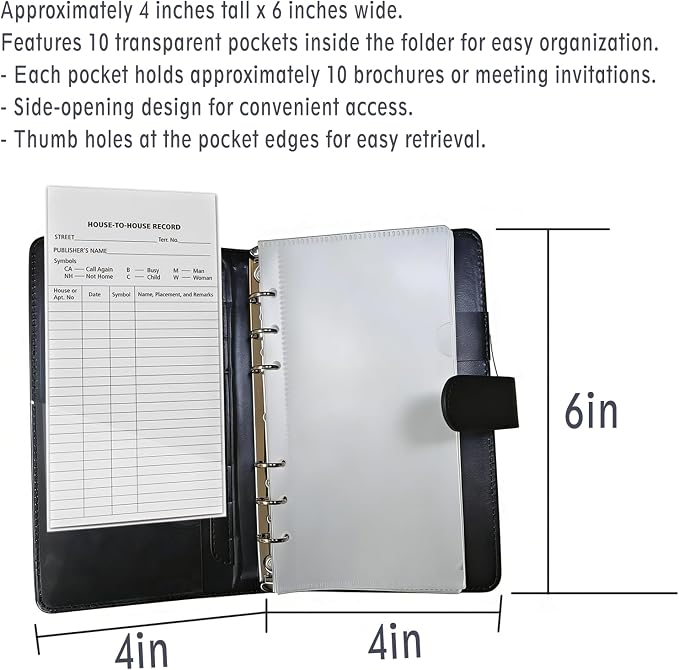 JW Ministry Organizer Leather Tract Holder Jehovah Witness Field Service Supplies JW Tract Holders for Ministry Pioneer Gift JW Gifts Ministry Folder Organizer (Pink, Standard Size)