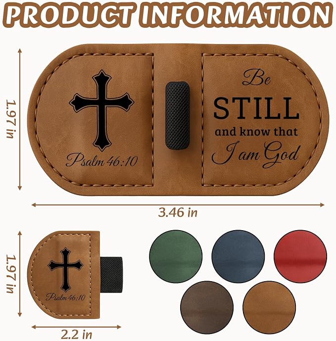 Bygone Mark Personalized Magnetic Leather Bookmark with Pen Holder - Inspirational Bible Verse Scripture Design, Custom Book Marker for Book Lovers Men Women (Coffee-Proverbs 31:25)