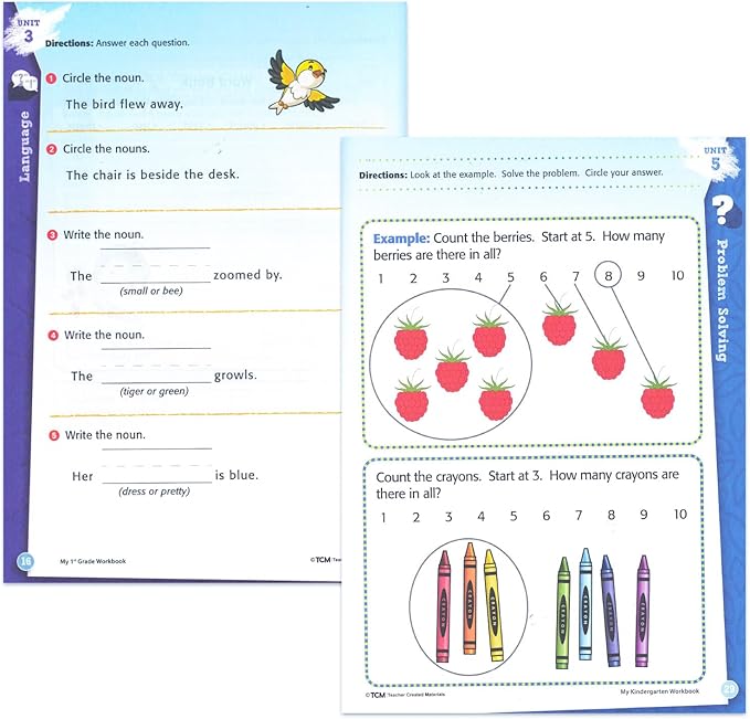 Bulk Teacher Created Materials Pre-K, Kindergarten, Workbooks 13 Pack - Learning Study Bulk Activity Bundle with 13 Educational Workbooks | Teacher Created Materials Classroom Supplies