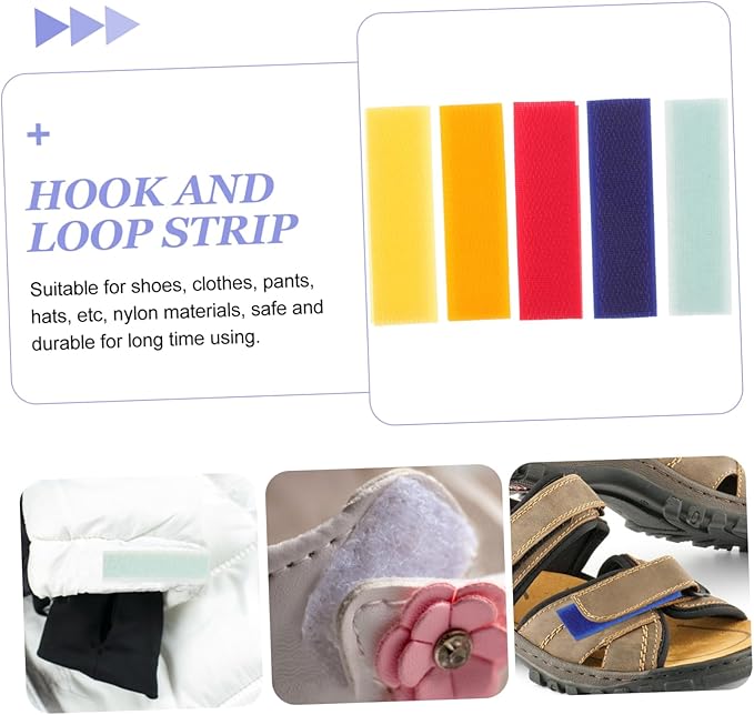Tofficu 250pcs Adhesive Strips Hook and Loop Tape for Shoes Clothing Hats Fastening Strips Self-Adhesive Tapes