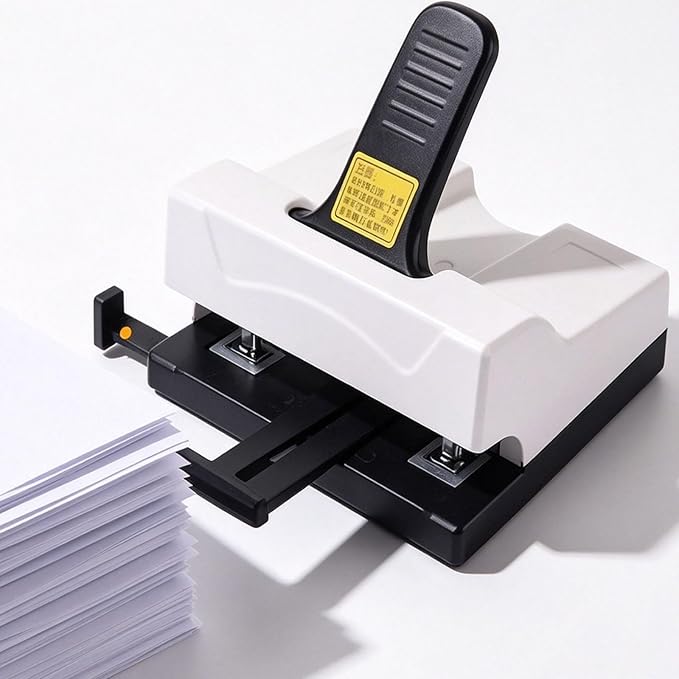 Double-Hole Double-Nail Standard Stapler, Double Head Heavy Duty Stapler, A4/16 Size Switchable, Binding Thickness 2-50 Sheets, Depth Adjustable, Push Button Pop Up Needle Slot, for Office