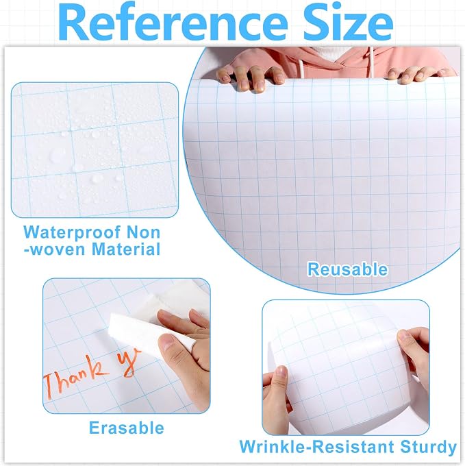 Blue Grid Graph Bulletin Board Roll Reusable Waterproof Erasable Blue Grid Bulletin Board Roll Loose Leaf Graph Non-Woven Fabric Background Poster for Classroom Decor Wrapping DIY Craft 15.7" x 40ft
