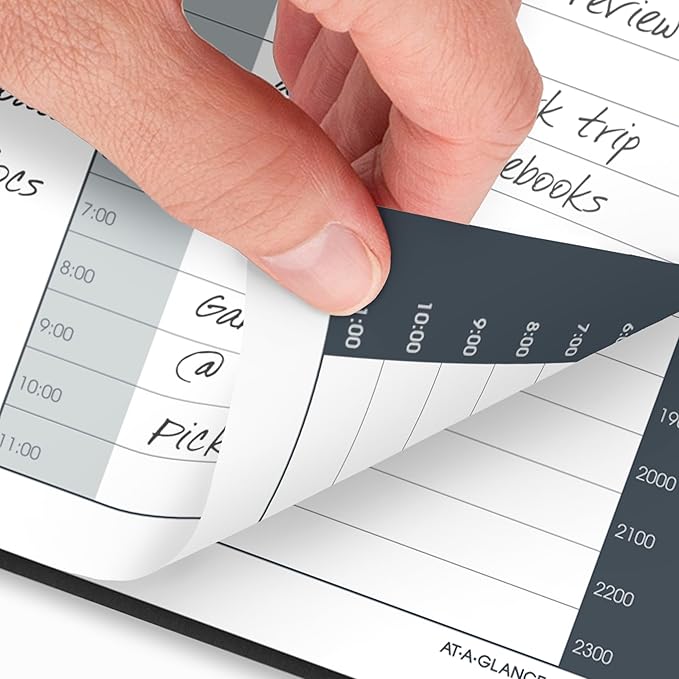 AT-A-GLANCE 2026 Appointment Book Planner, Daily, 8-1/2" x 11", Large, 24-Hour, Black (702140526)