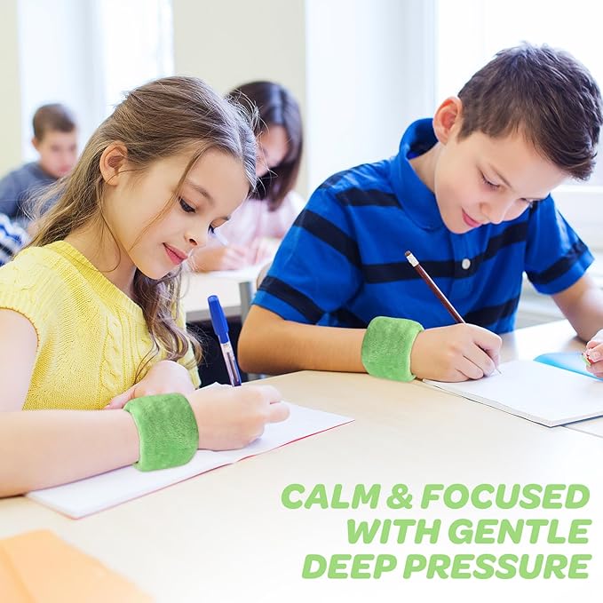Weighted Sensory Bracelets for ADHD, Autism, SPD and CP Kids, Deep Pressure to Improve Sensory Awareness, Soft Calming Tools to Enhance Focus & Hand Stability Perfect for Classroom and Home Use