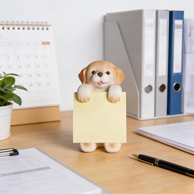 Dog Pop-Up Sticky Note Dispenser with 100 Sheets 3 x 3 Inch Notes, Handmade Resin Dog Desk Decor for Office, Home & Classroom, Gift for Teachers & Coworkers - Labrador
