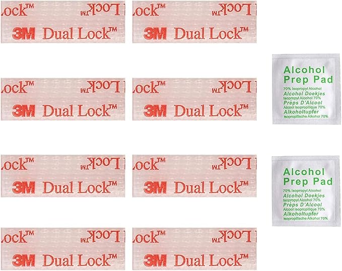 EZ Pass/I-Pass/Toll Tag Tape Mounting Kit, 8pcs Reclosable Fastener, Glue Adhesive Dual Lock Tape Ezpass Tag Holder, with Alcohol Prep Pad, Easy Peel & Stick, High Performance Adhesive