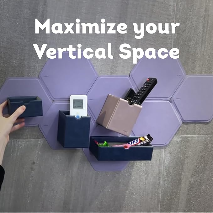 Magnetic Adhesive Flat Drawer Box for Wall - 18.9cmx6.8cmx5.2cm - Cultivate Minimalist and Roomy Magnetic Platform to Elevate Your Modern Workspace - Steel Blue