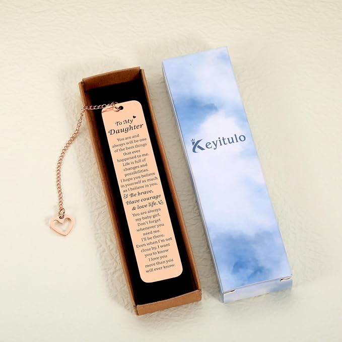 Daughter Bookmark, Dorm Room Essentials for Women, 5th 6th Graduation Daughters Gift from Mom Dad, Sweet 16 18 Gifts for Daughters, Graduation Gifts for College Girls Cute Stuff