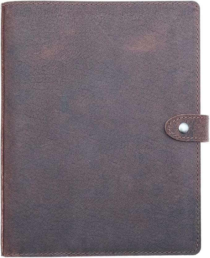 Leather Daily Planner - Day on One Page, Jan 2026 to Dec 2026, Genuine Leather Binder, Refillable, A5 Size