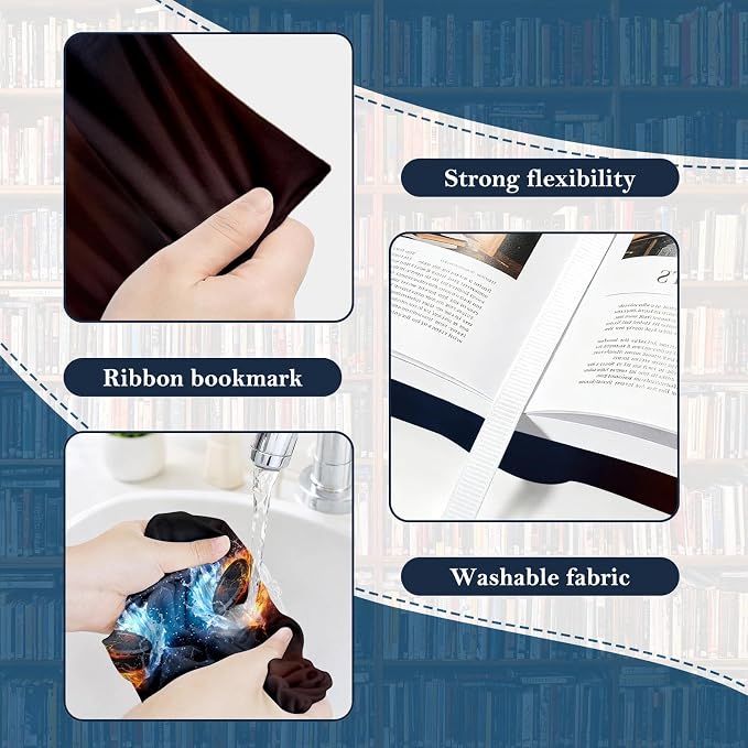 6 Pack Stretchable Book Covers, Jumbo Book Covers for Paperbacks Hardcover Books up to 9 x 11 Inches, Reusable Washable Protective Fabric Books Sleeves, Ball Games