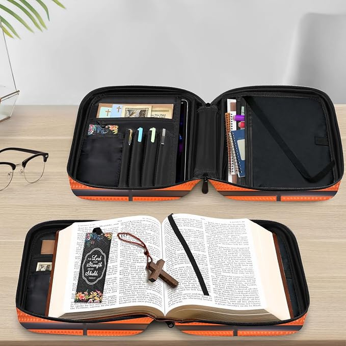 Basketball Sport Bible Cover Case Carrying Book Protector Case Bible Study Supplies Accessories Holder Case Christian Gift for Women Men