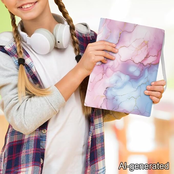 Dreaweet Purple Marble Print Book Cover Book Sleeve for Paperback Book Protector Case Stretchable Hardcover Covers Sleeve for Women Book Lovers