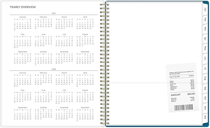 Blue Sky 2027 Weekly and Monthly Planner Calendar, January 2027 - December 2027, 8.5" x 11", Flexible Cover, Laminated Tabs, Durable Twin Wire Binding, Storage Pocket, Bakah Blue