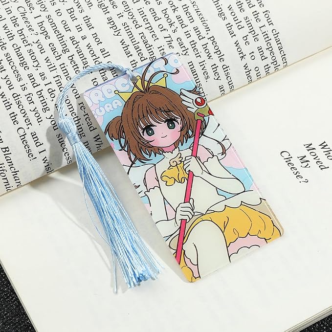 Anime Magic Cards Captor Sakura Bookmarks Set - Sweet Cartoon Cute Book Marks for Reading Women Men Anime Fans, Book Accessories Collection Decor Hangings Gifts (Acrylic Style 10)