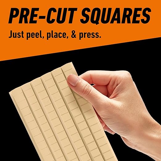Gorilla Mounting Putty, Natural Tan Color, 168 Pre-Cut Squares (Pack of 2) - Non-Toxic Removable & Repositionable Wall Putty