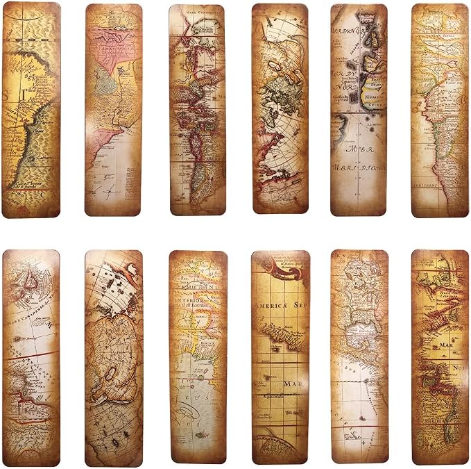 Vintage Style Bookmarks for Women Men Teens, 30PCS (The Secret of Map)