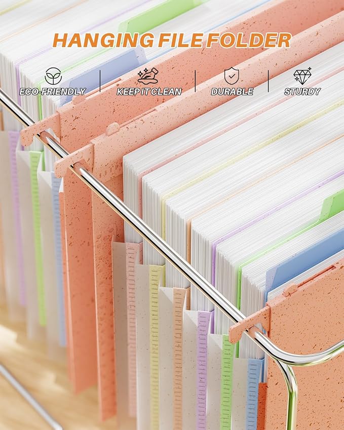Ansook Hanging File Folders Legal Size, 7-Pocket Accordion Organizer with 1.2" Expansion, Hanging Folders for Filing Cabinet, Expandable File Folder Organizer Designed for Bulky Files, Medical Chart