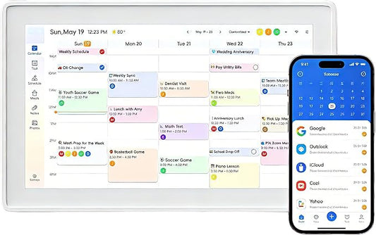 15.6 Inch Smart Calendar No Subscription, All-in-One Smart Organizer with Photo Frame, Wall-Mountable Touch Screen, Task Management, Schedule Planner, White
