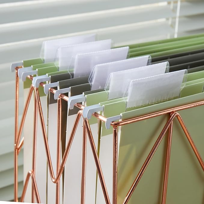 Y YOMA 18 Pack Gradient Hanging File Folders Letter Size Decorative Hanging Folder Pretty File Folder Organizer for Filing Cabinet Office Home with 1/5-Cut Adjustable Tabs, Leaf Green