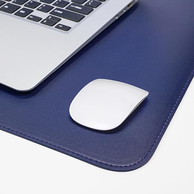 AFIING Cork Desk Mat, Blue, 31.5" x 17",Desk pad Protector | Dual-Sided Cork & PU Leather, Large Mouse Pad, Non-Slip & Waterproof